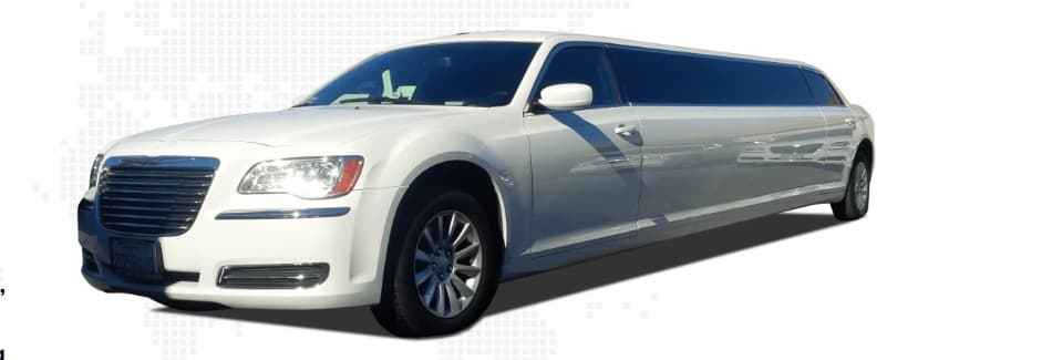 White Chrysler 300 stretch limo
