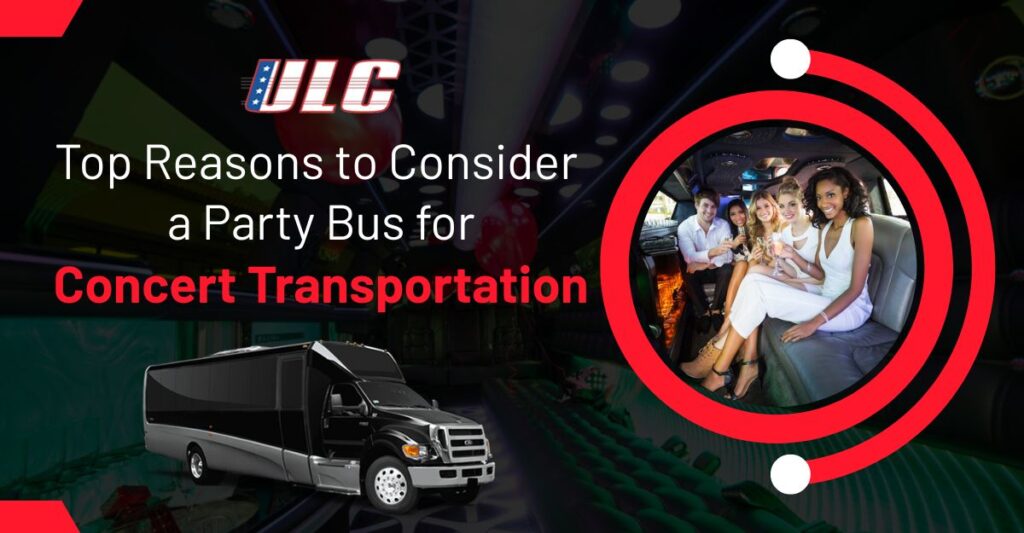 Luxury party bus for concert transportation by ULC Limos in Los Angeles
